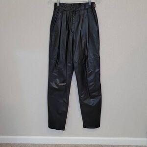 Byrnes & Baker Women's Vintage 90’s Moto Black Leather Pants Size S